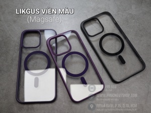 Ốp chống sốc iPhone 14 Promax - LIKGUS viền màu Magsafe (Jame Mag)